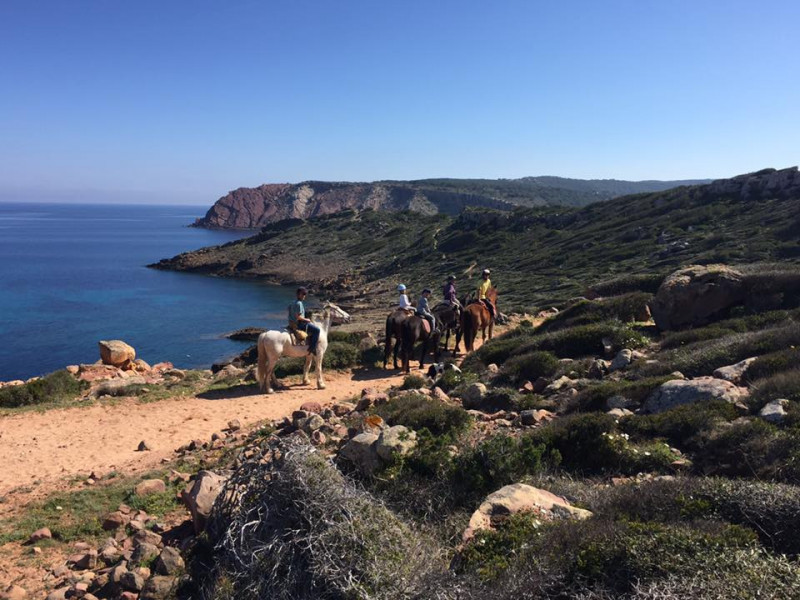 Excursion à cheval jusqu'aux plages de Algaiarens 