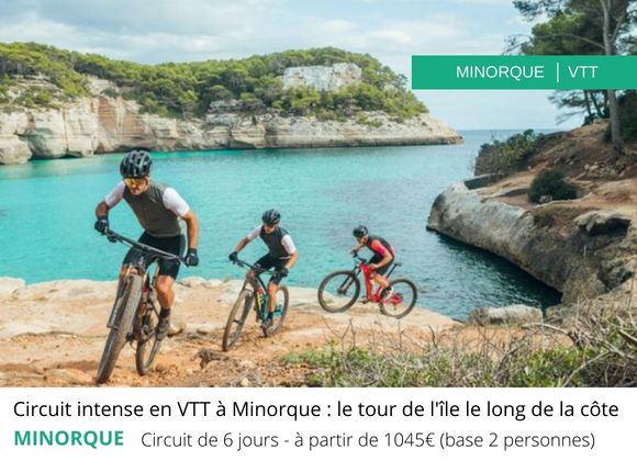 Biblioteca troncal autobús estático Circuit VTT à Minorque : le tour de l'île en vélo le long de la côte