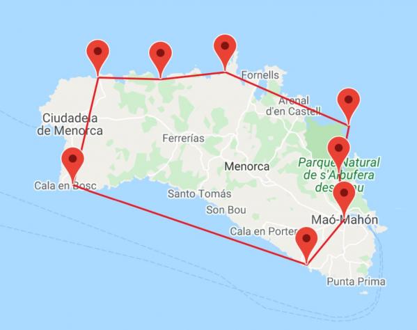 Carte du voyage /images/voyages/Mapa_Menorca_Kayak.JPG